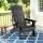 Gardeon Folding Adirondack Chair Black HDPE Outdoor Sun Lounge Patio Beach Seat with 11cm Cup Holder 170kg