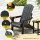 Gardeon Folding Adirondack Chair Black HDPE Outdoor Sun Lounge Patio Beach Seat with 11cm Cup Holder 170kg