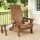 Gardeon Folding Adirondack Chair HDPE Outdoor Sun Lounge Patio Beach Chair Brown 170kg Cup Holder 103°
