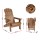 Gardeon Folding Adirondack Chair HDPE Outdoor Sun Lounge Patio Beach Chair Brown 170kg Cup Holder 103°