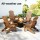 Gardeon Folding Adirondack Chair HDPE Outdoor Sun Lounge Patio Beach Chair Brown 170kg Cup Holder 103°