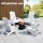 Gardeon Folding Adirondack Chair White HDPE Outdoor Lounge Patio Beach Seat 103° Backrest 170kg Capacity