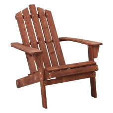 Gardeon Adirondack Outdoor Wooden Beach Chair - Brown, Fir Wood, 150kg Capacity, UV & Weather-Resistant, 73x82x86cm