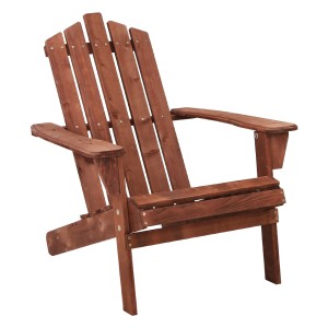 Gardeon Adirondack Outdoor Wooden Beach Chair - Brown, Fir Wood, 150kg Capacity, UV & Weather-Resistant, 73x82x86cm