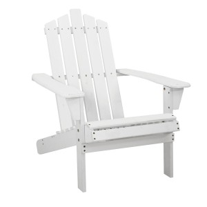 Gardeon White Adirondack Outdoor Chair - Eco-Friendly Fir Wood, 150kg Capacity, UV-Resistant, Wide Armrests, 52x82x86cm