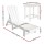Gardeon 3-Piece White Patio Set: HDPE Adjustable Sun Loungers & Table with Wheels, Weatherproof, Easy Assembly