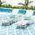 Gardeon 3-Piece White Patio Set: HDPE Adjustable Sun Loungers & Table with Wheels, Weatherproof, Easy Assembly