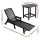 Gardeon HDPE Sun Lounge Set: 4-Position Adjustable Chaise Loungers & Table with Wheels, Weather-Resistant, Black