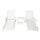Gardeon 3-Piece Sun Lounge Set: White HDPE Outdoor Chaise Lounges & Table with Wheels, 4-Position Recline, Weatherproof