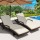 Gardeon 2PC Outdoor Sun Lounge Set - Adjustable Wicker Loungers with Cushions, UV-Resistant, 190cm, Brown/Beige