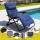 Gardeon XL Blue Folding Sun Lounger Chair - Steel Frame, Textilene Fabric, 170° Recline, Indoor/Outdoor with Cup Holder