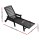 Gardeon Sun Lounge Beach Chair: Black HDPE, 4-Position Recline, Easy-Move Wheels, Weatherproof for Patio/Outdoor