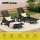 Gardeon Sun Lounge Beach Chair: Black HDPE, 4-Position Recline, Easy-Move Wheels, Weatherproof for Patio/Outdoor