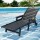 Gardeon Sun Lounge Beach Chair: Black HDPE, 4-Position Recline, Easy-Move Wheels, Weatherproof for Patio/Outdoor