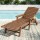 Gardeon 4-Position Sun Lounge Chaise Lounger HDPE Wood-Grain Patio Beach Chair with Wheels Brown 150kg
