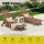 Gardeon 4-Position Sun Lounge Chaise Lounger HDPE Wood-Grain Patio Beach Chair with Wheels Brown 150kg