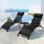Gardeon 3PC Sun Lounger Set: Steel Frame, UV-Resistant Textilene, Adjustable, Black - Perfect for Patio, Beach, Pool