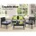 Gardeon 4-Seater Outdoor Wicker Sofa Set - Aluminium Frame, Lime Green Cushions, Tempered Glass Table, Extra Covers