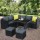 Gardeon Outdoor Aluminium Dining Set: Black PE Wicker, Tempered Glass Table, Multi-Seater Sofa, UV & Weather Resistant