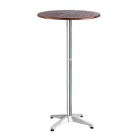 Gardeon Outdoor Bar Table - Adjustable Heights, Hardwood Top, Foldable, Aluminium Pole, Perfect for Patios & Cafés