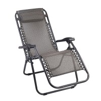 Gardeon Zero Gravity Chair - Beige Folding Outdoor Recliner with Adjustable Sun Lounge, Ventilated Mesh, Steel Frame