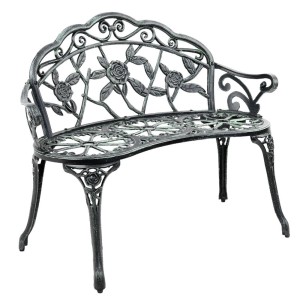 Gardeon 100cm Vintage Green Cast Aluminium Outdoor Garden Bench - Weather-Resistant, Classic Design, EN581 Certified