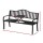 Gardeon Steel Garden Bench: 3-Seater, Foldable Table, Weather-Resistant, Black, 151cm x 54cm x 90cm, Easy Assembly