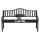 Gardeon Steel Garden Bench: 3-Seater, Foldable Table, Weather-Resistant, Black, 151cm x 54cm x 90cm, Easy Assembly