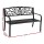 Gardeon 3-Seater Outdoor Garden Bench - Black Steel, Weather-Resistant, Classic Design, 127cm x 63cm x 87cm, 1-Year