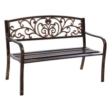 Gardeon 3 Seater Outdoor Garden Bench - Steel Frame, Cast Iron Backrest, Rust-Resistant, 127cm, Bronze Finish Gardeon 3 Seater Outdoor Garden Bench - Steel Frame, Cast Iron Backrest, Rust-Resistant, 127cm, Bronze Finish
