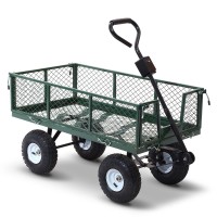 Gardeon Mesh Garden Steel Cart, Green - Heavy-Duty, Weather-Resistant, 400kg Capacity, ATV Compatible, Easy Assembly