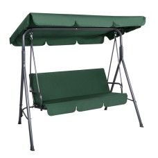 Gardeon Outdoor 3-Seater Swing Chair with Adjustable Canopy, Powder-Coated Steel Frame, Removable Cushions, Green