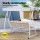 Gardeon Outdoor 3-Seater Swing Chair with Adjustable Canopy, Powder-Coated Steel Frame & Textilene Seat, White/Grey