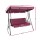 Gardeon Wine Red 3-Seater Outdoor Swing Chair with Adjustable Canopy, Powder-Coated Steel Frame, and Removable Cushions
