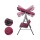 Gardeon Wine Red 3-Seater Outdoor Swing Chair with Adjustable Canopy, Powder-Coated Steel Frame, and Removable Cushions