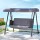 Gardeon 3-Seater Outdoor Swing Chair - Rattan, Grey Cushions, Adjustable Canopy, Steel Frame, 300kg Capacity