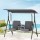 Gardeon Outdoor 2-Seater Swing Chair - Grey, Powder-Coated Steel, Adjustable Water-Resistant Canopy, Cup Holder