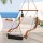 Gardeon Wooden Hammock Chair: Indoor/Outdoor Lounge with Cushions, Pine Frame, Cup Holder, and Footrest - Cream/Black