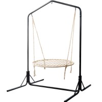 Gardeon 100cm Hammock Chair with Stand - Indoor/Outdoor Swing, 120kg Capacity, 360° Rotation, Steel Frame, Eco-Friendly