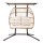 Gardeon Outdoor Double Egg Swing Chair, Handcrafted Wicker Pod with Canopy, 2-Seater, UV-Resistant, Latte Finish
