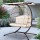 Gardeon Outdoor Double Egg Swing Chair, Handcrafted Wicker Pod with Canopy, 2-Seater, UV-Resistant, Latte Finish