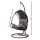 Gardeon Outdoor Wicker Egg Swing Chair with Stand, Anti-Rust Frame, Black, 150kg Capacity, All-Weather Design