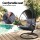 Gardeon Outdoor Wicker Egg Swing Chair with Stand, Anti-Rust Frame, Black, 150kg Capacity, All-Weather Design