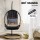 Gardeon Outdoor Wicker Egg Swing Chair with Stand, Anti-Rust Frame, Black, 150kg Capacity, All-Weather Design