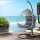 Gardeon Light Grey Outdoor Egg Swing Chair, Wicker Pod with Stand & Armrest – Durable, UV-Resistant, 150kg Capacity
