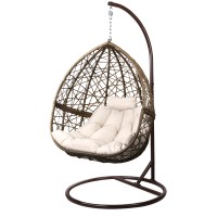 Gardeon Outdoor Egg Swing Chair - Handcrafted Wicker, 360° Rotatable, Anti-Rust Frame, Soft Cushion, 150kg Capacity