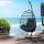 Gardeon Outdoor Egg Swing Chair - Grey Resin Wicker, 195cm Anti-Rust Frame, Plush Cushions, Foldable Pod Stand Included