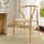 Artiss Dining Chair, Wooden Rattan, Wishbone Back, Ergonomic, Durable Rubberwood Frame, Stylish Kraft Paper Seat