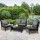 Gardeon 4-Piece Rattan Outdoor Sofa Set with UV-Resistant Wicker, Steel Frame, Cushions, and Tempered Glass Table