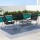 Gardeon Outdoor Sofa Set - 4-Piece Lounge with Tempered Glass Table, Weather-Resistant Textilene, Steel Frame, Black